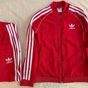 Adidas RED Tracksuit Set - Kids XS - UNISEX